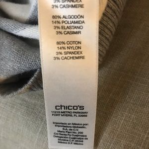 soft bejeweled grey and white zipper sweater